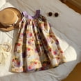 thumbnail image 5 of LUOGENLI Robe Fillette Tout-Petits Sans Manches à Imprimés de Fleurs Robe de Fête Robe de Danse Vêtements Ensemble Jupe Maxi Été Violet 8-9 Ans, 5 of 5