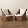 thumbnail image 3 of bali & pari Derris Bohemian Peanut Brown Braided Rattan 2-Piece Arm Chair Set, 3 of 11
