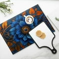 thumbnail image 4 of BaHomeck placemats Set of 4 Large Blue Flower With Orange Petals And Swirls Cotton Linen rectangle Placemats for Kitchen Dining Table Indoor,Outdoor,18*12inch, 4 of 4
