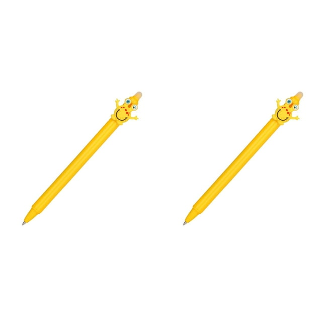 2026 Cute Cartoon Erasable Pen, Character Design with Friction Ink, Fun Writing Tool for Kids to Correct Mistakes, Smooth 0.5mm Tip for School Notes - Yellow*2