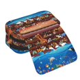 thumbnail image 4 of Disketp Animals On Noah's Ark2 Estuche de Lápices de Doble Capa con Tapa Abatible y Cremallera, Organizador Escolar para Adolescentes y Adultos, 4 of 7