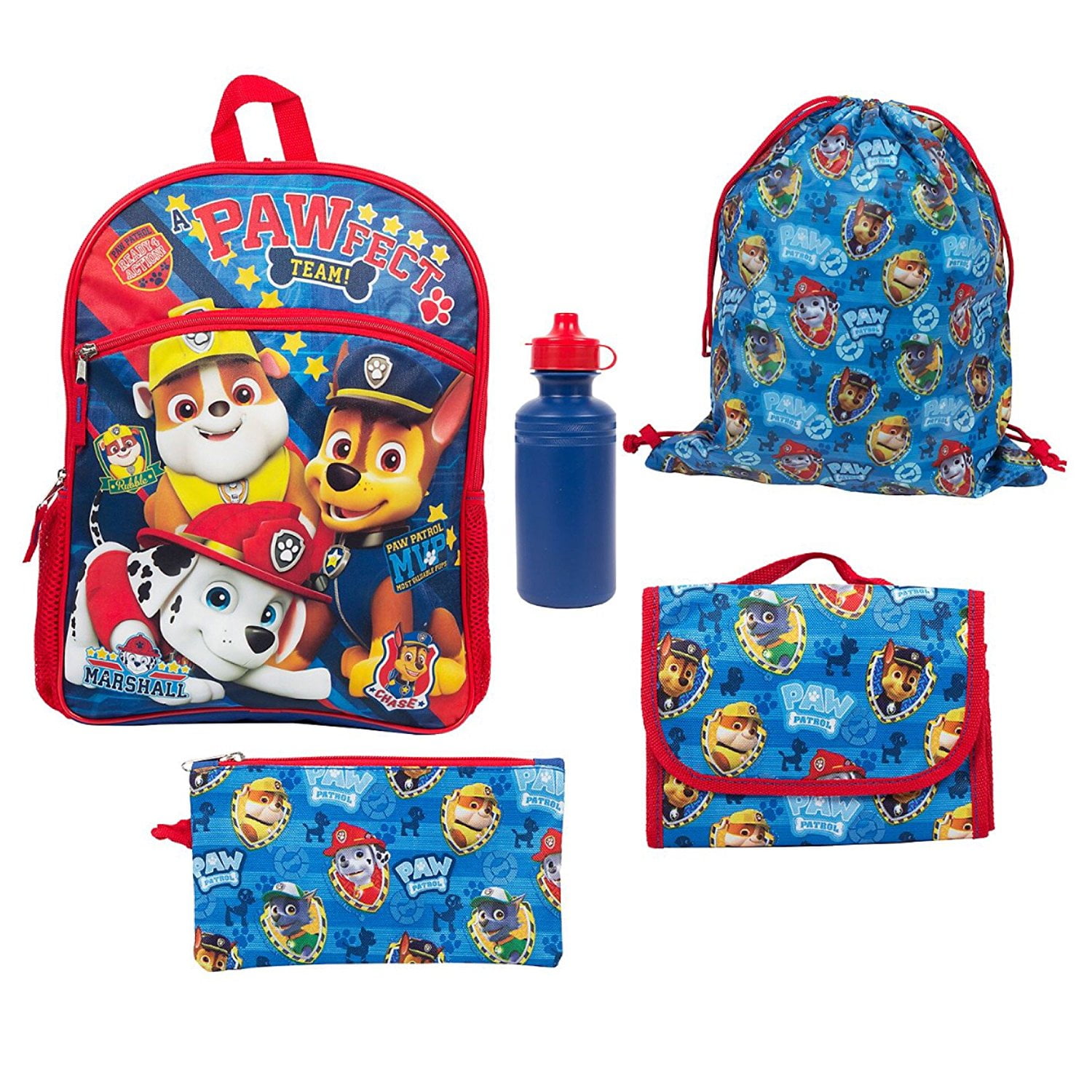 Fab Nickelodeon Paw Patrol 5 Pc Backpack Lunch Bag Accessory Set 100 Polyester Nickelodeon Paw Patrol 5 Pc Backpack