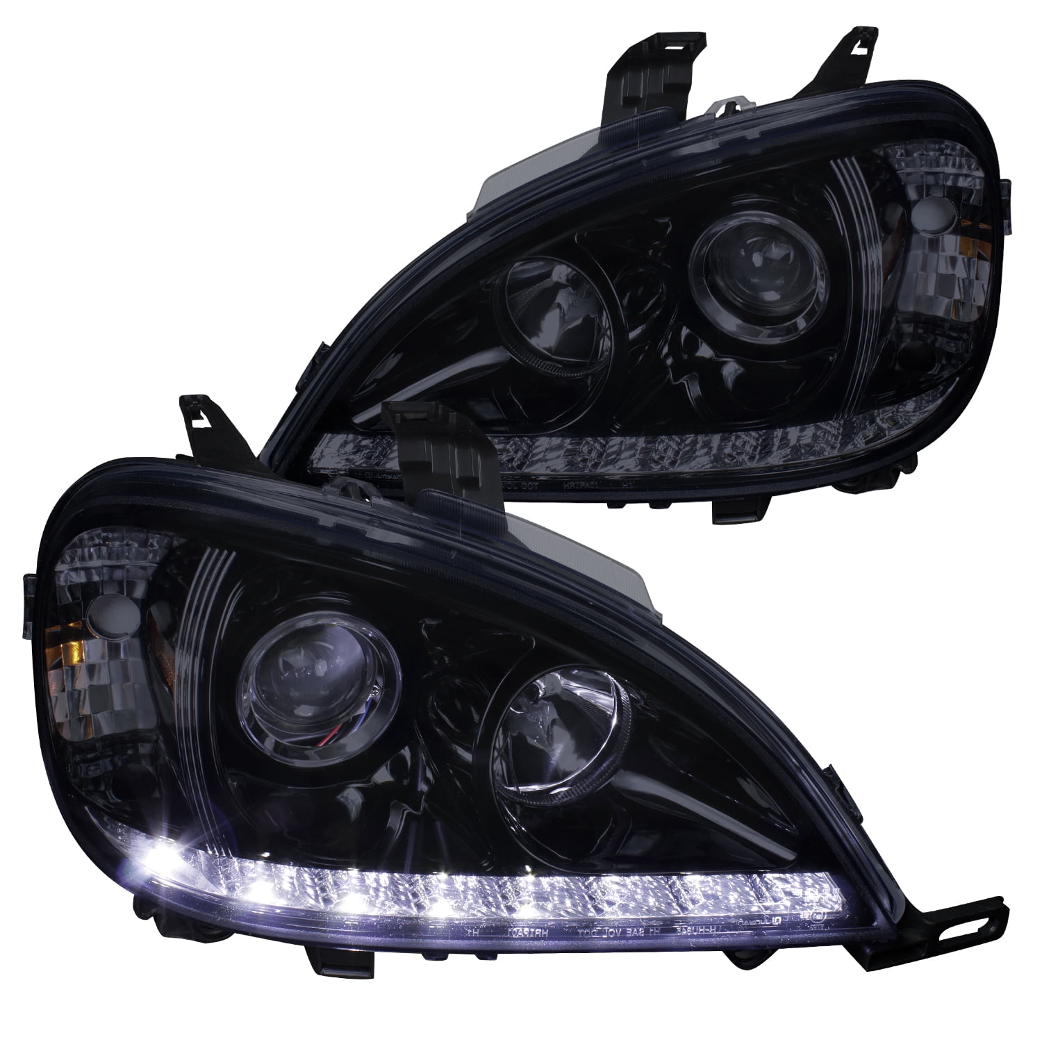 Fit Black 1998-2001 Mercedes Benz W163 ML320 ML430 Projector Headlights Lamps