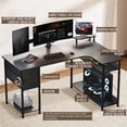 thumbnail image 6 of EXRACING 51 inch L Shaped Carbon Fiber Gaming Desk with Drawer and Adjustable Shelf, Black, 6 of 6
