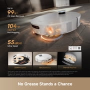 DREAME X60 Max Ultra Complete Kit, 35,000Pa Suction Robot Vacuum and Mop, 3.13in (7.95cm) Ultra-Thin Design, Self Emptying&Refilling, Mop Self-Cleaning, 280+ Obstacle Avoidance, White