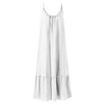 thumbnail image 4 of Women Dresses Plus Sexy Solid Dresses Sleeveless Sling Fashion Dresses White Trendy Skirt Size 5XL, 4 of 4