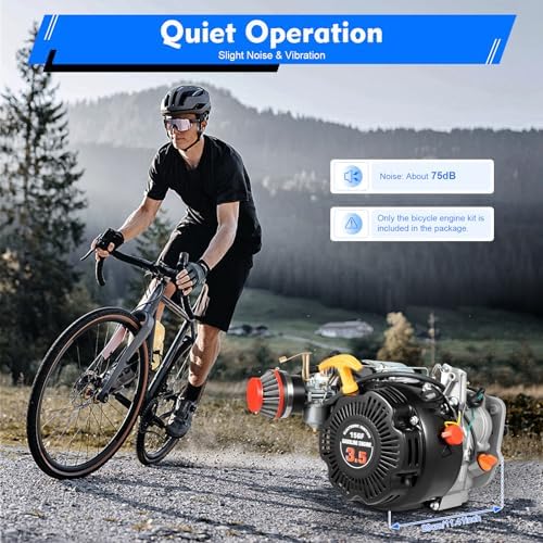 100Cc Bicycle Engine Kit Bike Motor Kit,4 Stroke Bike Gas Motorized Motor Bicycle Modified Engine,3Hp Single Cylinder Petrol Engine Cdi Air Cooling For Mountain Bikes,Road Bikes, Gravel Bikes