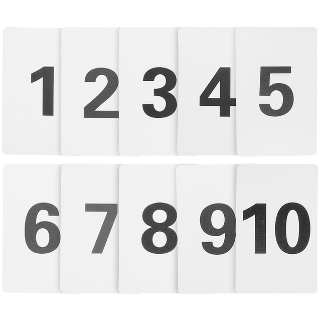 10 Tarjetas Numeradas de Plástico para Mesas de Restaurante (1-10)
