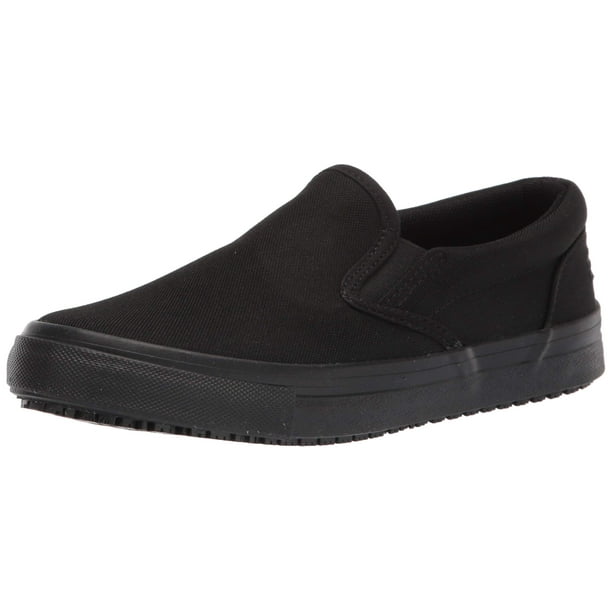 Zapato Skechers para mujer, sin cordones, de lona, para servicio de comida, color negro 7