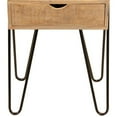 thumbnail image 3 of 1 Drawer Wooden Side Table with Metal Hairpin Legs, Brown and Black- Saltoro Sherpi, 3 of 5