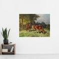 thumbnail image 2 of Van Der Venne Horses In Pasture Painting Extra Large Art Print Wall Mural Poster Premium XL, 2 of 3
