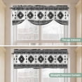 thumbnail image 5 of Gray Boho Tie Up Valance Curtains for Windows, Kitchen Curtains Window Treatments, Southwest Aztec Country Geometric Aesthetic Short Window Shades Valances for Bedroom Bathroom Cafe 54"x18", 5 of 8