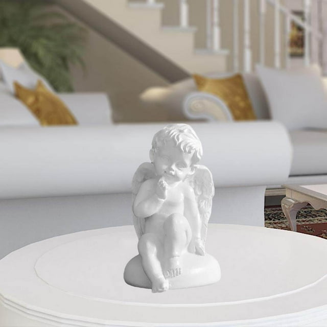 pitrice Resin White Angel Statue Desktop Decor Collection Window Props Christmas sitting