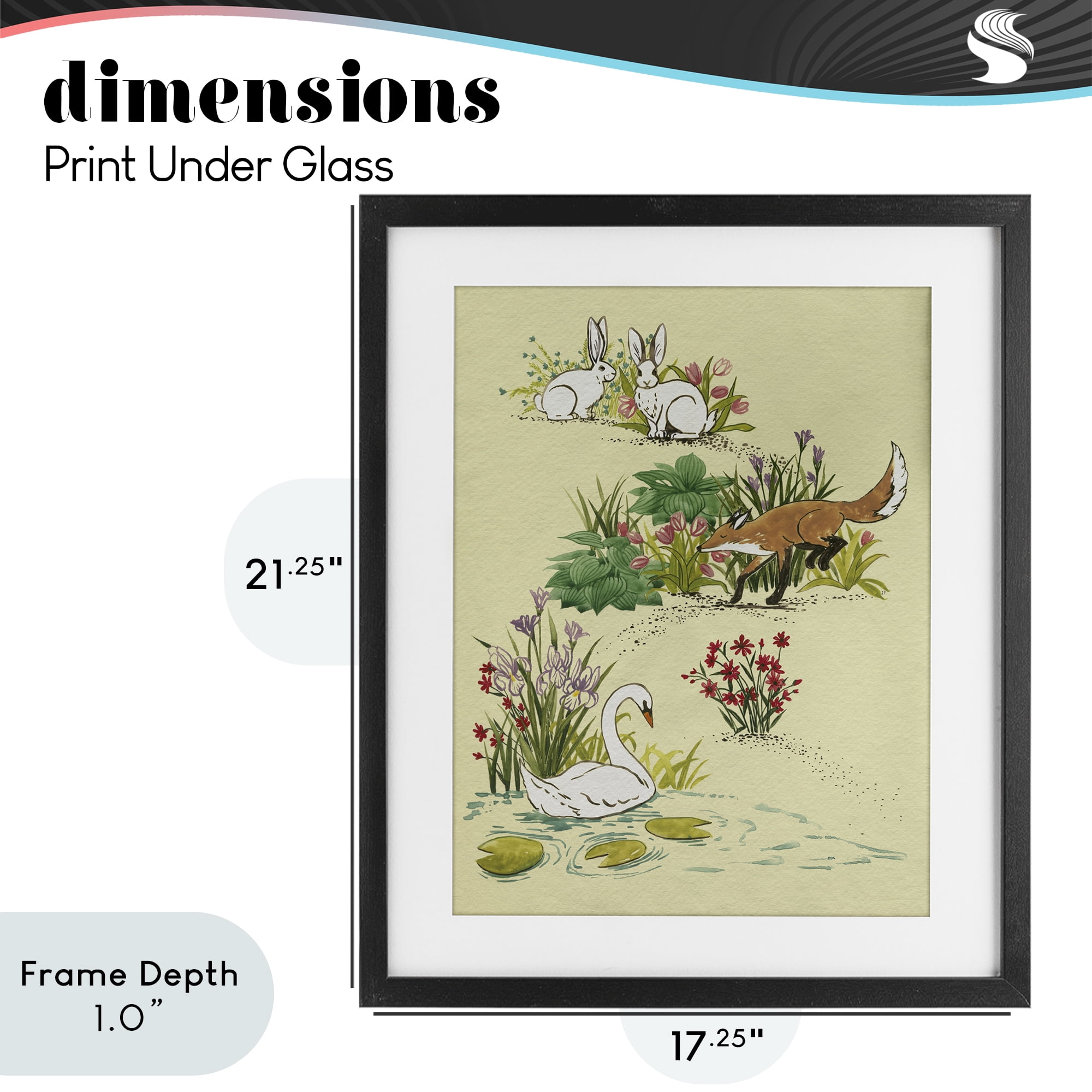 Stupell Industries Animals In Nature Scenes Black Framed Print Under Glass, design by Grace Popp