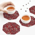 thumbnail image 7 of Pofeuu Snake Print Leather Coasters Set of 6, Round Cups Mugs Mat Pad for Home Kitchen Heat Resistant Drink Coasters,Octagon, 7 of 7