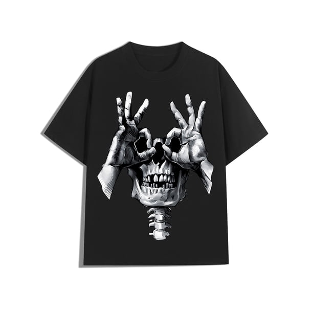 Halloween T-shirt - Men's Y2K Style Casual Cotton T-Shirt, Skull Print, American Hip-Hop Graphic, Round Neck, Short Sleeve, Breathable, Wear-Resistant, Regular Fit, Unisex, All-Season Fashion Top