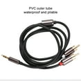 thumbnail image 1 of 3.5mm Male to 2Male Audio Adapter Cable Y Splitter for CD Player, TV, MP3 - 1m Length, PVC Outer Tube, Connector Protectors, 1 of 8