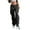 Black, variant on JIKNTTR Women's High Waisted Jeans Baggy Cargo Pants Cargo Jeans Jogger Pocket Loose Fit Straight Wide Leg Trouser Trendy Denim Pants