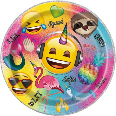 Emoji Paper Dinner Plates, 9in, 8ct