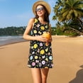 thumbnail image 3 of Easygdp Flower Butterfly para Vestido Transpirable de Mujer, Vestido Suelto de Manga Corta con Pliegues y Bolsillos para el Verano, 3 of 7