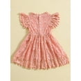 thumbnail image 3 of Bagilaanoe Toddler Baby Girl Summer Dress Short Sleeve A-line Princess Dresses 12M 18M 24M 3T 4T 5T Kids Flower Lace Floral Casual Swing Dresses, 3 of 8