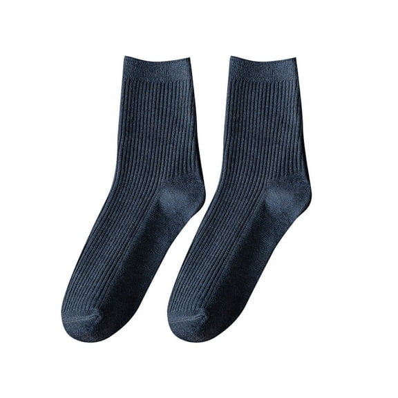 MZXELPRJD No Show Socks Womens Spring Autumn All Cotton Solid Color Comfortable Breathable Stacked Socks Autumn Socks, Running Socks Navy