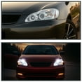thumbnail image 2 of Spec-D Tuning Dual Halo LED Chrome Housing Clear Lens Projector Headlights Compatible with 2003-2008 Toyota Corolla, Left + Right Pair Headlamps Assembly, 2 of 5