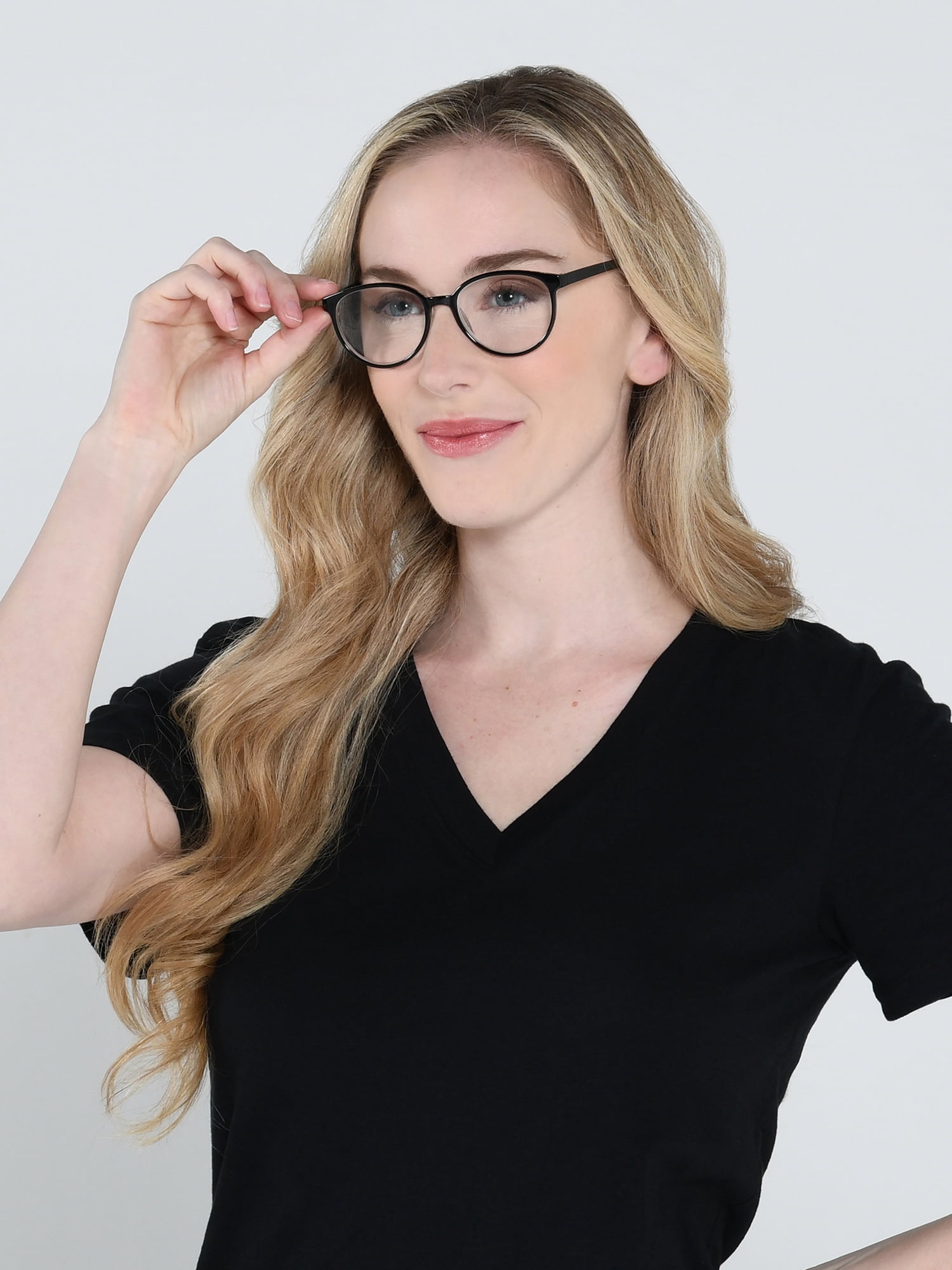 Foster Grant Black Round Reading Glasses