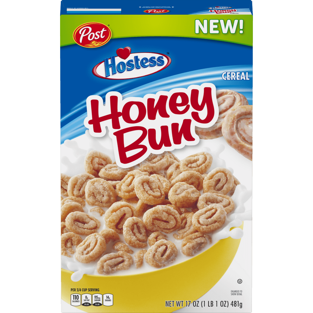 Post, Hostess Honey Bun Breakfast Cereal, Cinnamon Roll, 17oz Walmart