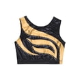 thumbnail image 5 of TiaoBug Kids Girls 2Pcs Hip Hop Jazz Street Dance Costume Metallic Crop Top with Flared Pants Tracksuit Uniform Gold 8, 5 of 7