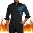 thumbnail image 2 of Wxolcjlv Blue Dragon Cloud Print Button Down Shirt for Men Turn Down Collar Long Sleeve Street Casual Slim Blouse, 2 of 4