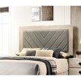 thumbnail image 3 of King Size Bed, Gray Upholstered Headboard, Frame Cream Modern Style With Rubberwood And Bedroom, Box Spring Required, 3 of 7