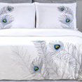 thumbnail image 4 of Funda nórdica 3 piezas King/California King, de una capa, suave, con pavo real bordado, 4 of 8