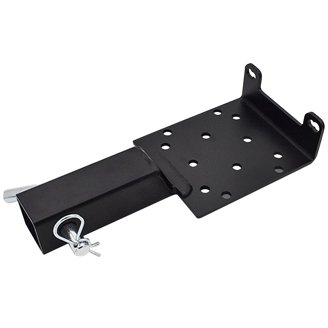 SuperATV Winch Mount For Polaris RZR XP Turbo S – Works With OEM Bumper, Black