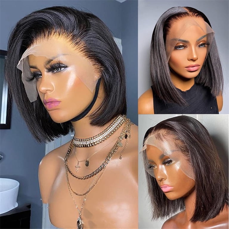 Pullover Toupee-Bob Wig Human Hair 13X4 Bob Lace Front Wigs 
