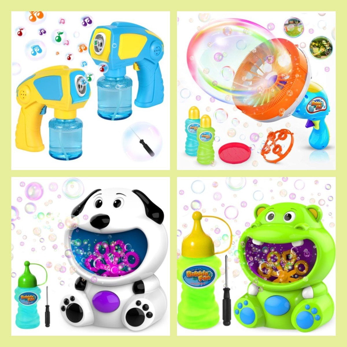 WisToyz Bubble Machine Pack of 2 Automatic Bubble Gun Bubble Blowers