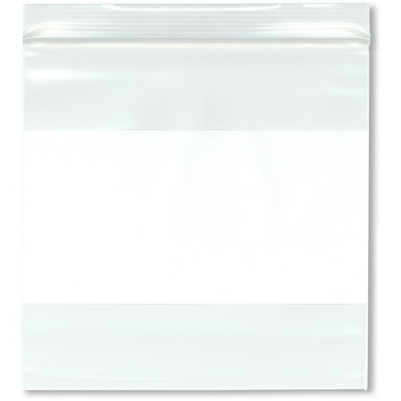 Plymor 6" x 6" (Pack of 100), 4 Mil Heavy Duty White-Block Zipper Reclosable Plastic Bags