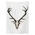 thumbnail image 3 of Ambesonne Antlers Tablecloth Rectangular Table Cover, Deer Stag Bones Mounted, 60"x90", Brown and Pale Grey, 3 of 4