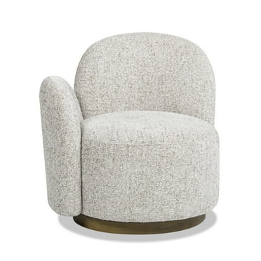 Jennifer Taylor Home Duo 31.5" LAF One-Arm Swivel Accent Chair, Multi-Greige Beige Chenille