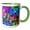 Green/White, variant on 3drose, Image of Bright Geometric Cubes in Multi Colors, 15oz Mug