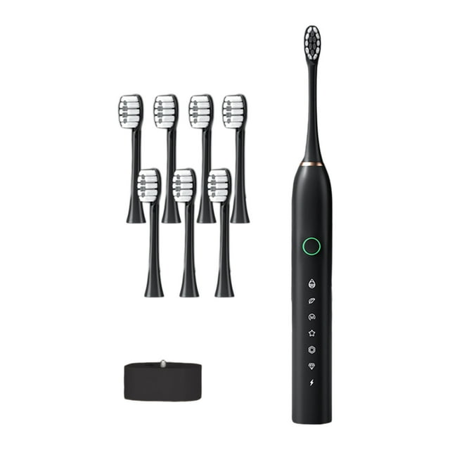 Electric Toothbrush Head, Toothbrush Toothbrush with 8 Brush Heads Smart 6-Speed Timer Toothbrush Ipx7 with Charging Base Electric Toothbrush Heads