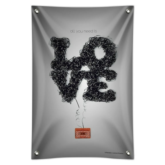 Tangled Cassette Tape All You Need is Love Home Business Office Sign