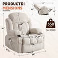 thumbnail image 6 of UHOMEPRO Lift Recliner Chair for Elderly and Adult, Electric Recliner with Heat and Vibration Massage, Remote Control, USB Port, Side Pockets & Cup Holders, Beige, 6 of 12