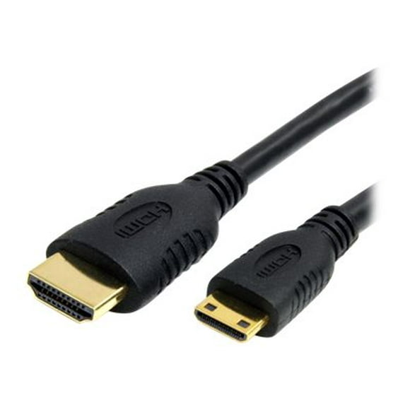 StarTech.com 6 ft / 2m High Speed HDMI Cable with Ethernet- HDMI to HDMI Mini- M/M (HDMIACMM6) - HDMI cable - single link - HDMI male to 19 pin mini HDMI Type C male - 6 ft - black - for P/N: HDMIPNLFM3