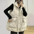 thumbnail image 6 of Hvyesh Puffer Vest for Women 2025 Trendy Sleeveless Puffer Coat Zipper Solid Padded Gilet Casual Zip Pockets Waistcoat Outdoor Hiking Jacket with Pockets, 6 of 8
