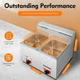 thumbnail image 4 of FOGGBET Commercial Countertop Gas Fryer with Baskets, 2 * 6L Deep Fryer Pot Stainless Steel Kitchen Oil Fryer,Lpg Fryer Fast Heating Fryer Set for Restaurant Home Kitchen(2 Baskets), 4 of 18