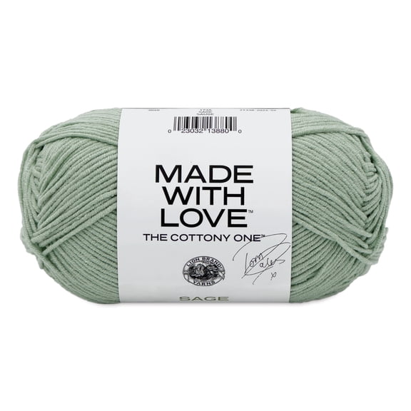 Lion Brand Made With Love The Cottony One Yarn - Sage, 185 yds