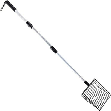 Coollooc Extendable Cat Litter Scoop, Long Handle Litter Sifting Shovel, No Bending Back Detachable Cat Litter Sifter Non-Stick Heavy Duty Metal Pet Poop Shovel