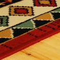 thumbnail image 3 of Superior Folk Diamond Rustic Eclectic Bohemian Power-Loomed Indoor Runner Rug, Red, 2' 7" x 8', 3 of 4