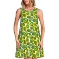 thumbnail image 1 of Gaeub Kiwi Fruits Été Imprimé Robes Sans Manches pour Femmes, Robe Décontractée de Plage Ample, Robe de Plage Ligne A avec Poches, Robe Maxi d'Été pour Femmes, 1 of 7